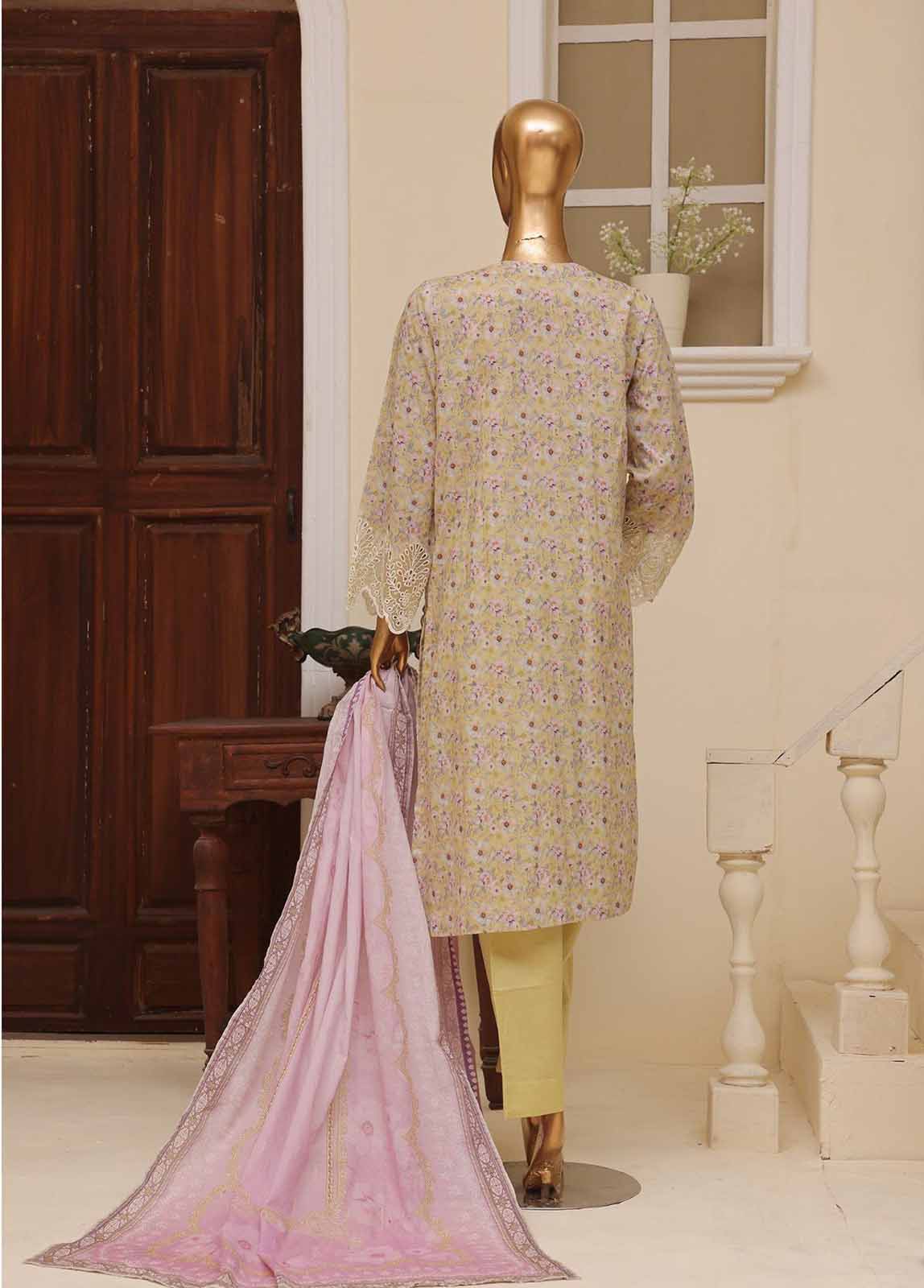 Bin Saeed Fabric - SME-740 -3 Piece Embroidered Stitched Suit