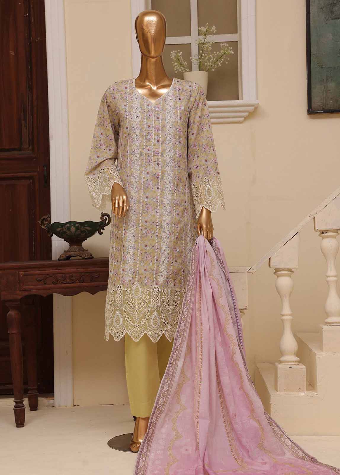 Bin Saeed Fabric - SME-740 -3 Piece Embroidered Stitched Suit