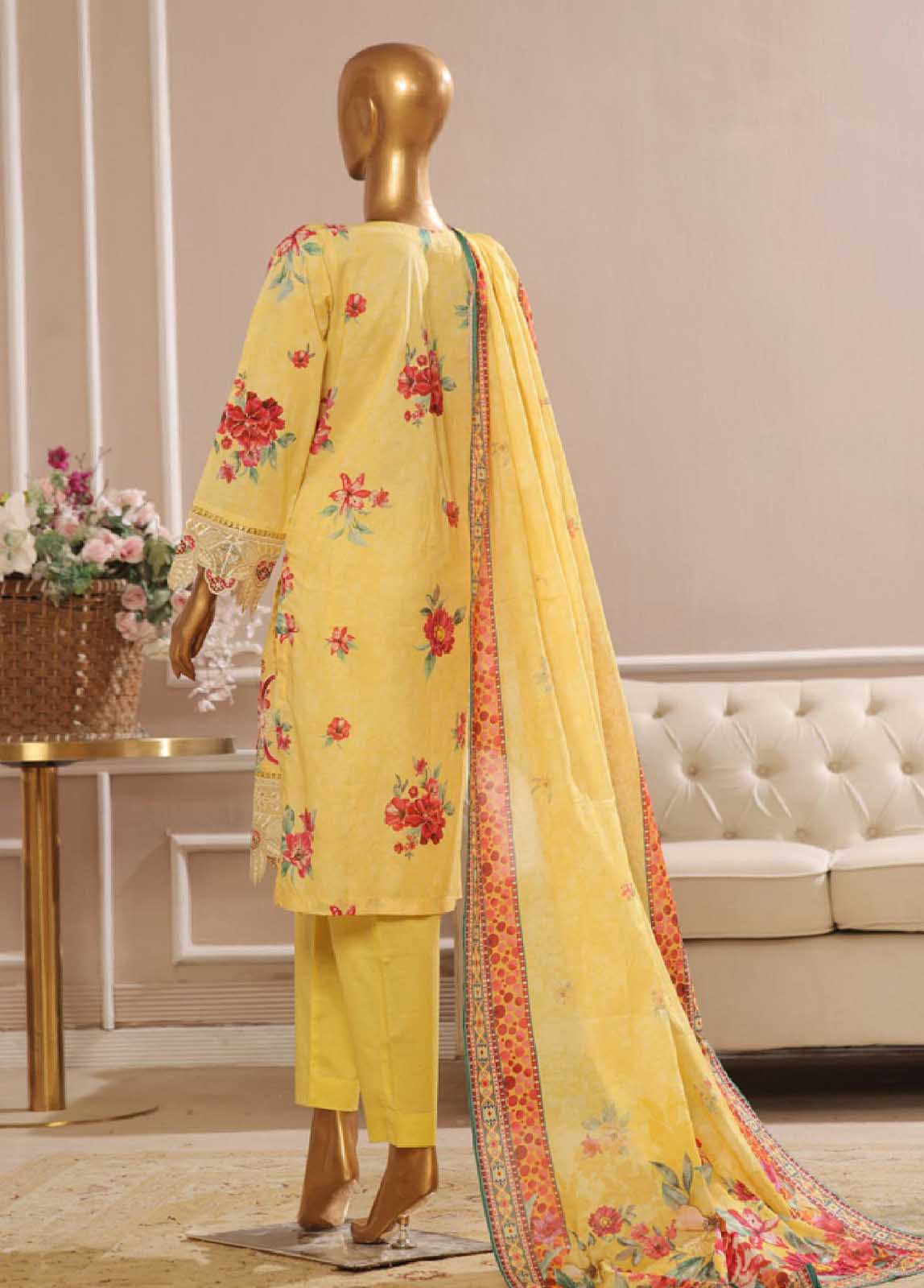 Bin Saeed Fabric - SME-741 -3 Piece Embroidered Stitched Suit