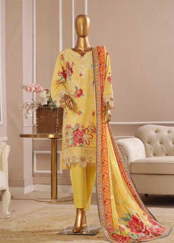 SME-741 -3 Piece Embroidered Stitched Suit