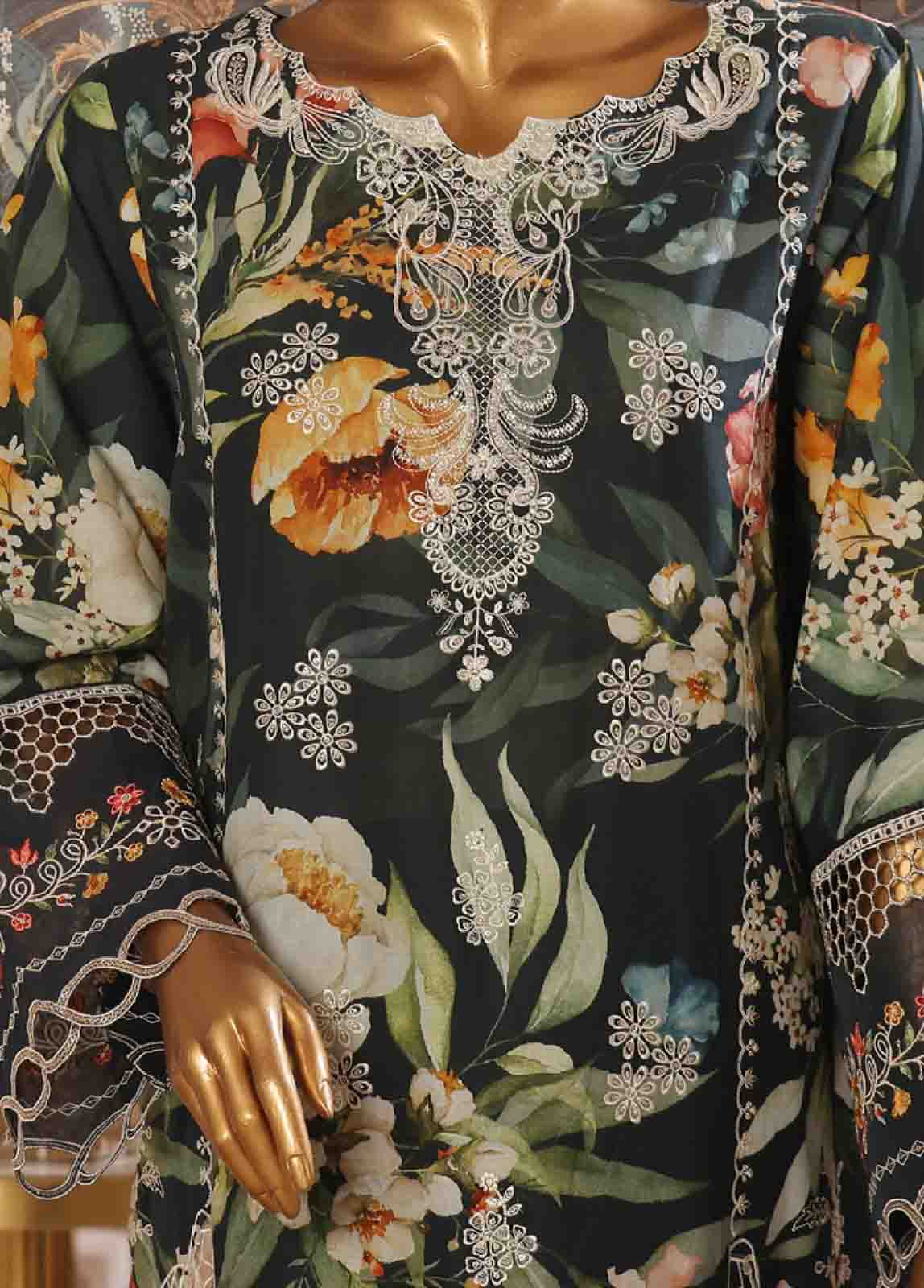 Bin Saeed Fabric - SME-742 -3 Piece Chikankari Stitched Suit