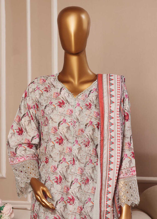 Bin Saeed Fabric - SME-745 -3 Piece Embroidered Stitched Suit