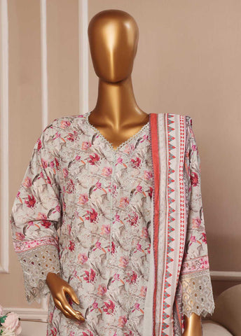 SME-745 -3 Piece Embroidered Stitched Suit