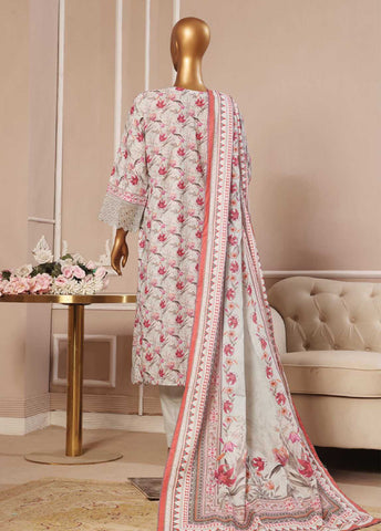 SME-745 -3 Piece Embroidered Stitched Suit