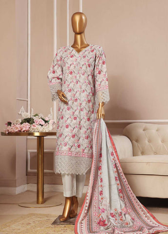 SME-745 -3 Piece Embroidered Stitched Suit