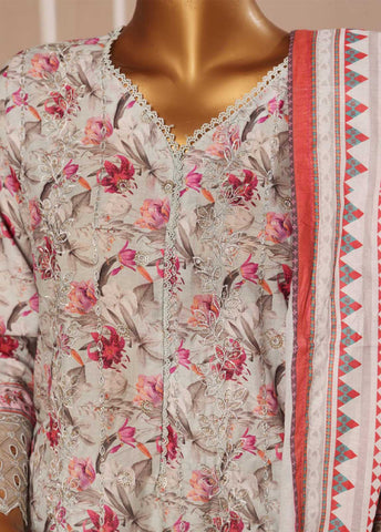 SME-745 -3 Piece Embroidered Stitched Suit
