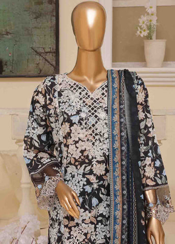 SME-746 -3 Piece Embroidered Stitched Suit