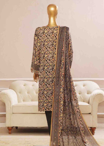 SME-748 -3 Piece Embroidered Stitched Suit