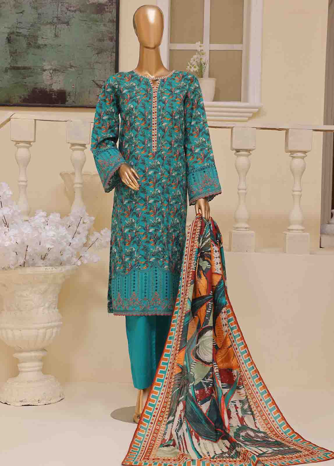 Bin Saeed Fabric - SME-749 -3 Piece Embroidered Stitched Suit