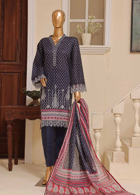 Bin Saeed Fabric - SME-752 -3 Piece Embroidered Stitched Suit