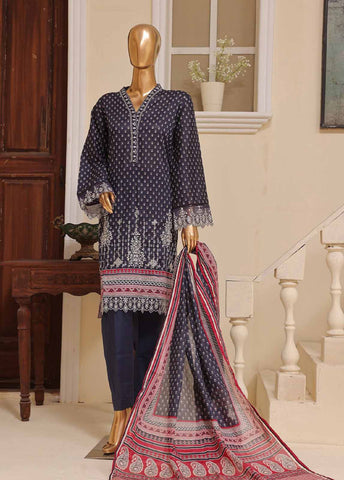 SME-752 -3 Piece Embroidered Stitched Suit