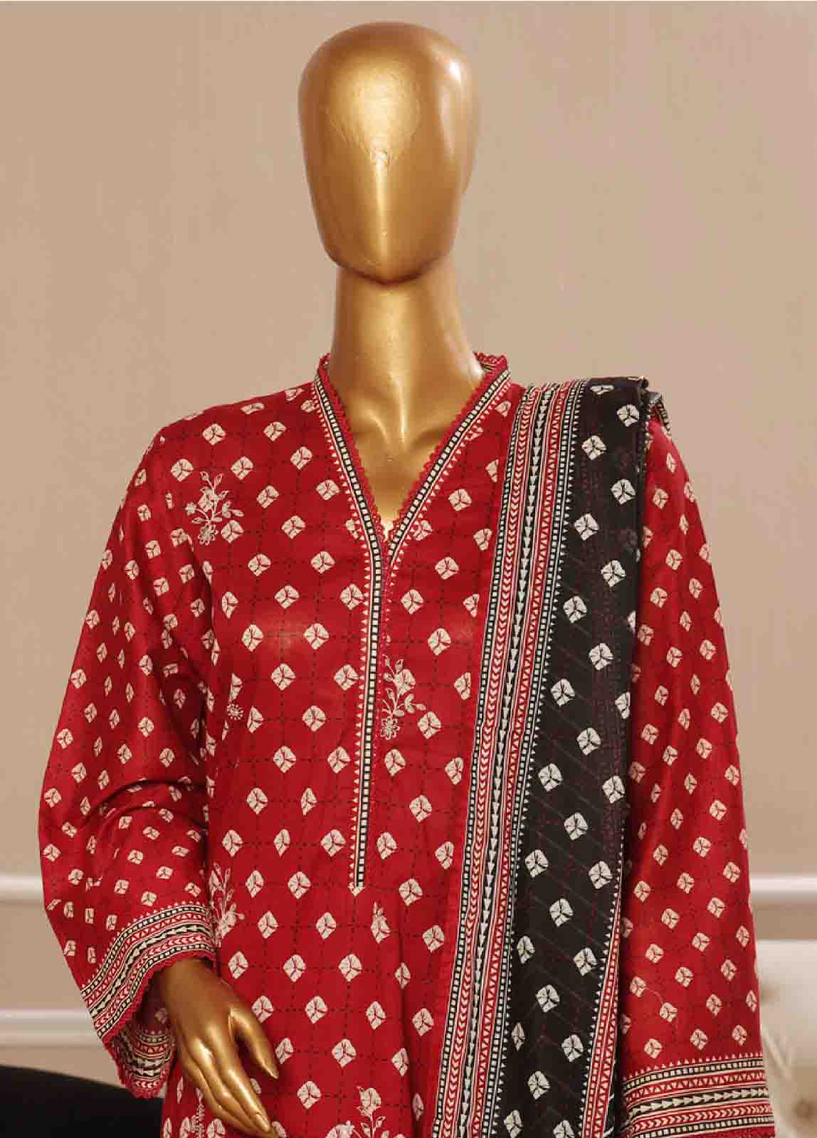 Bin Saeed Fabric - SME-754 -3 Piece Embroidered Stitched Suit