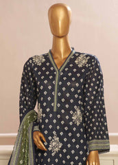 SME-755- 3 Piece Embroidered Stitched Suit