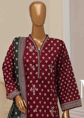 SME-756 -3 Piece Embroidered Stitched Suit