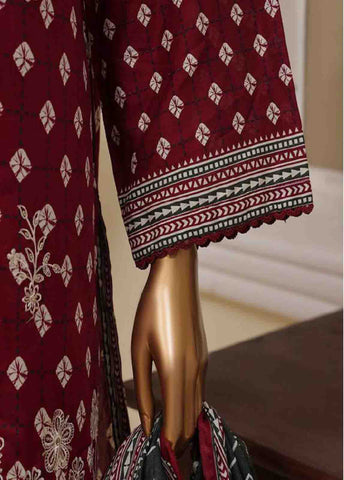 SME-756 -3 Piece Embroidered Stitched Suit