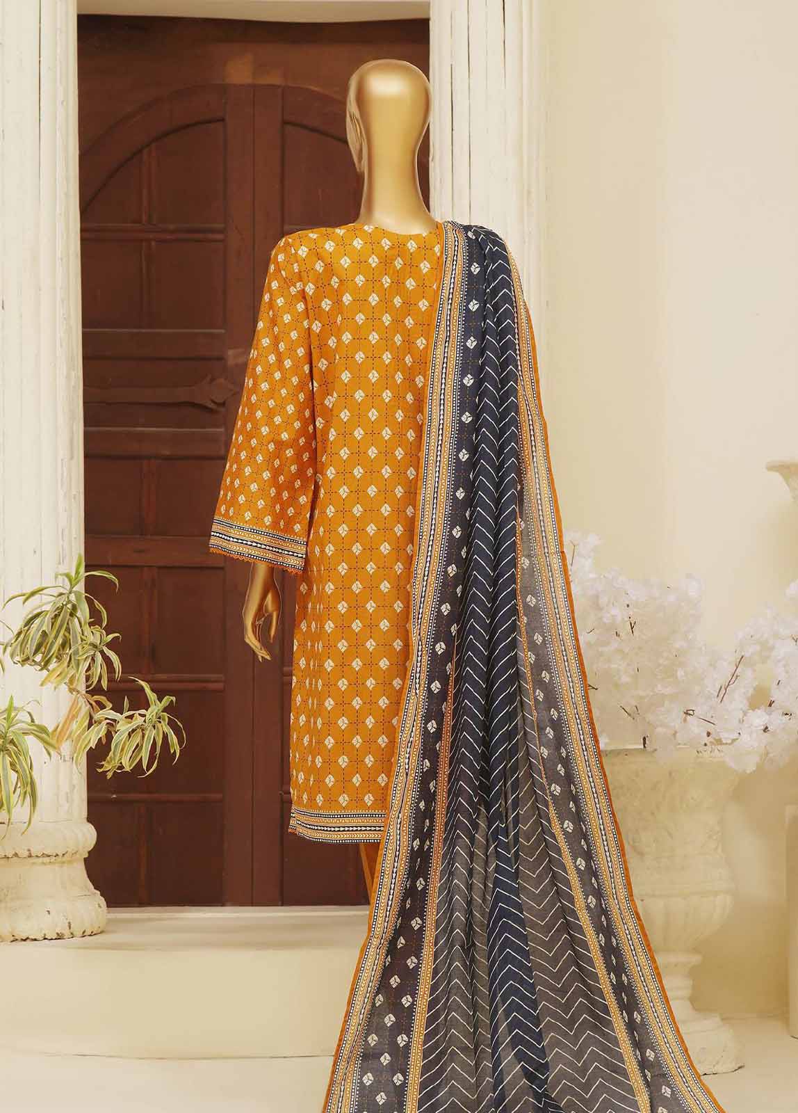 Bin Saeed Fabric - SME-757- 3 Piece Embroidered Stitched Suit