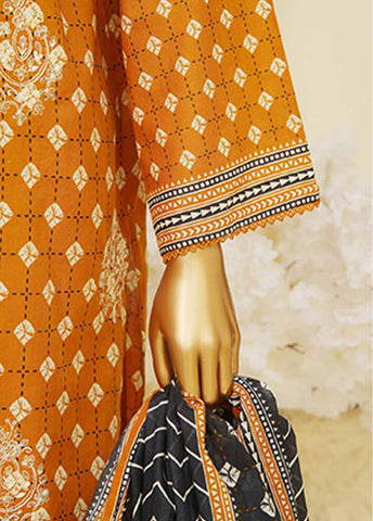 SME-757- 3 Piece Embroidered Stitched Suit