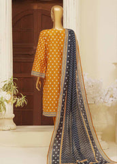 SME-757- 3 Piece Embroidered Stitched Suit