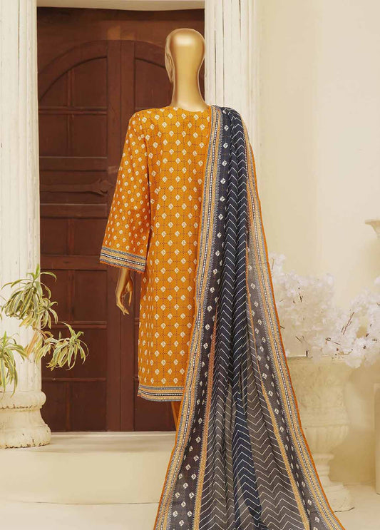 SME-757- 3 Piece Embroidered Stitched Suit