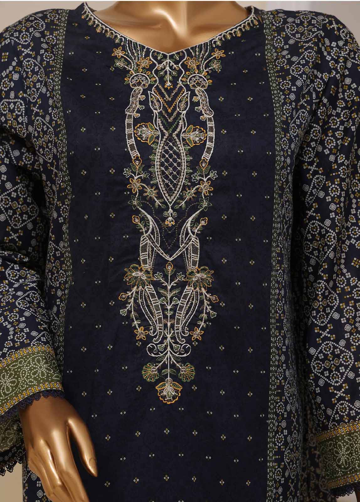 Bin Saeed Fabric - SME-758- 3 Piece Embroidered Stitched Suit