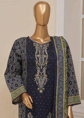 SME-758- 3 Piece Embroidered Stitched Suit