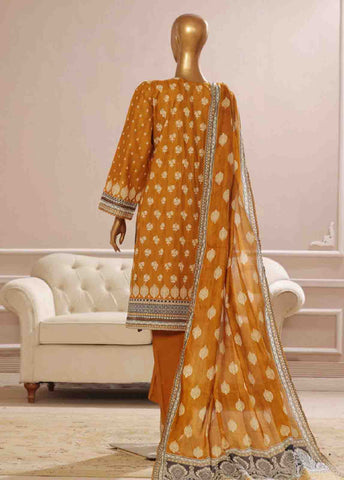 SME-760 -3 Piece Embroidered Stitched Suit