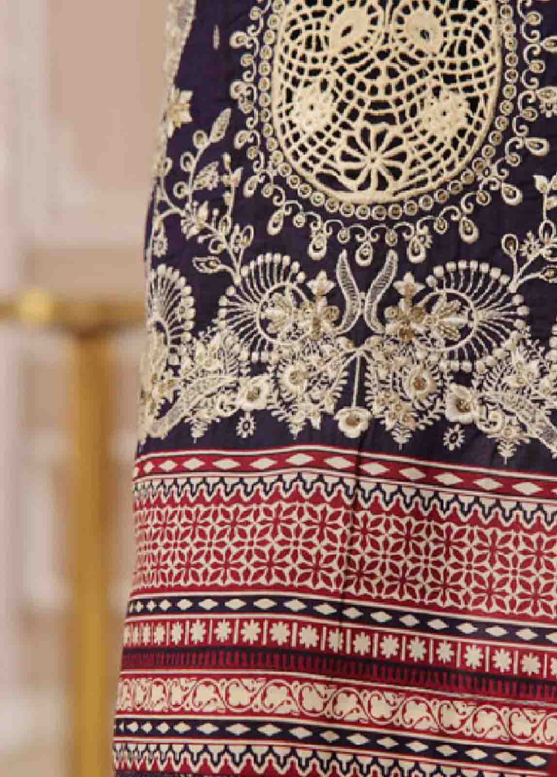 Bin Saeed Fabric - SME-761- 3 Piece Luxury Embroidered Stitched Suit