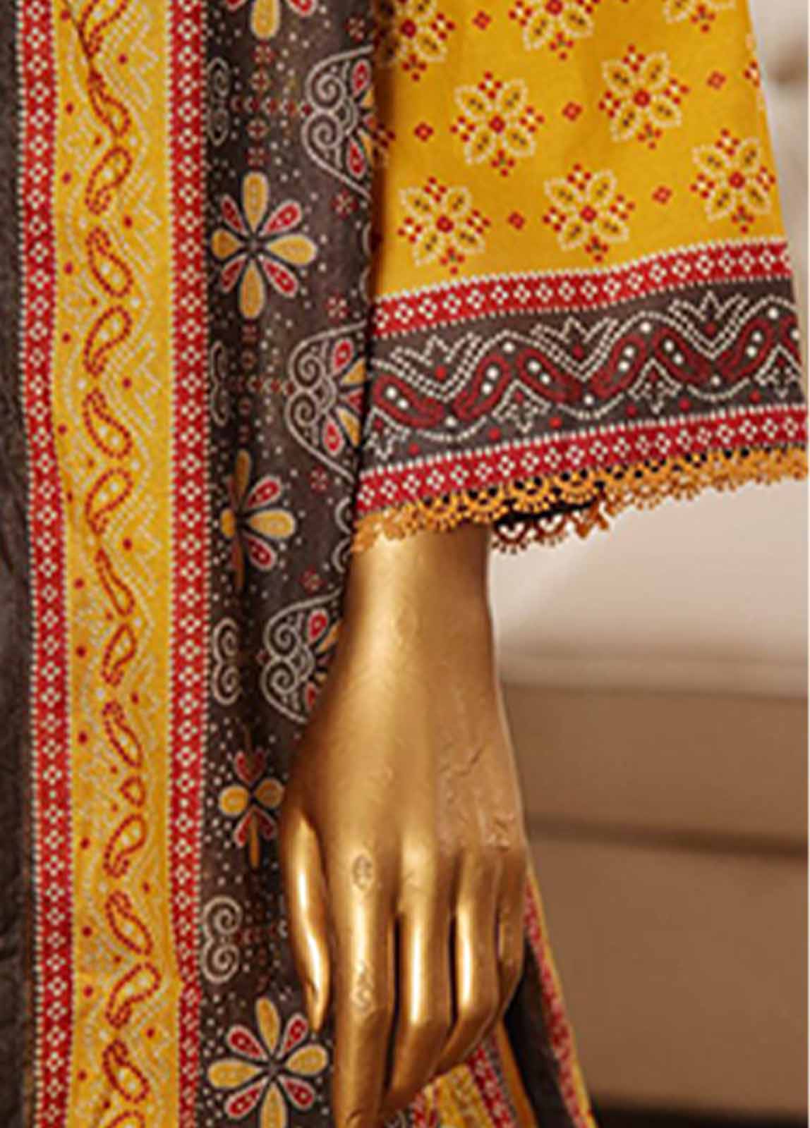 Bin Saeed Fabric - SME-762- 3 Piece Embroidered Stitched Suit