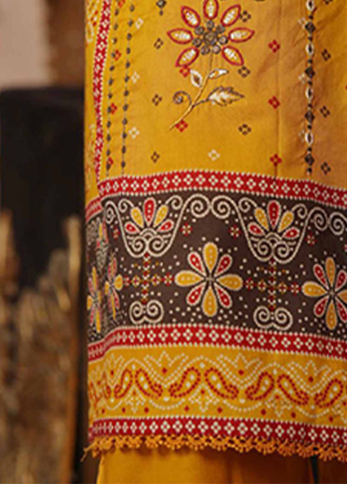 Bin Saeed Fabric - SME-762- 3 Piece Embroidered Stitched Suit