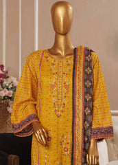 SME-762- 3 Piece Embroidered Stitched Suit