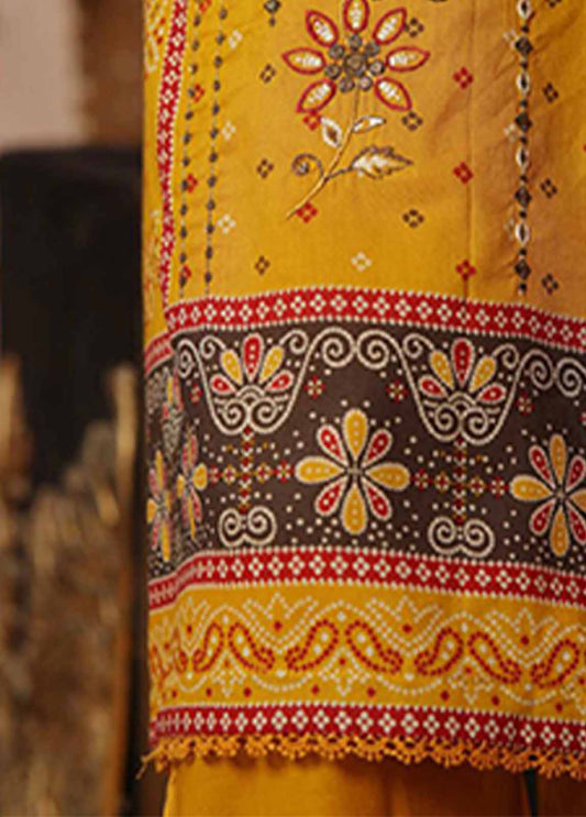 SME-762- 3 Piece Embroidered Stitched Suit