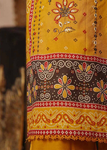 SME-762- 3 Piece Embroidered Stitched Suit