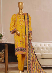 SME-762- 3 Piece Embroidered Stitched Suit