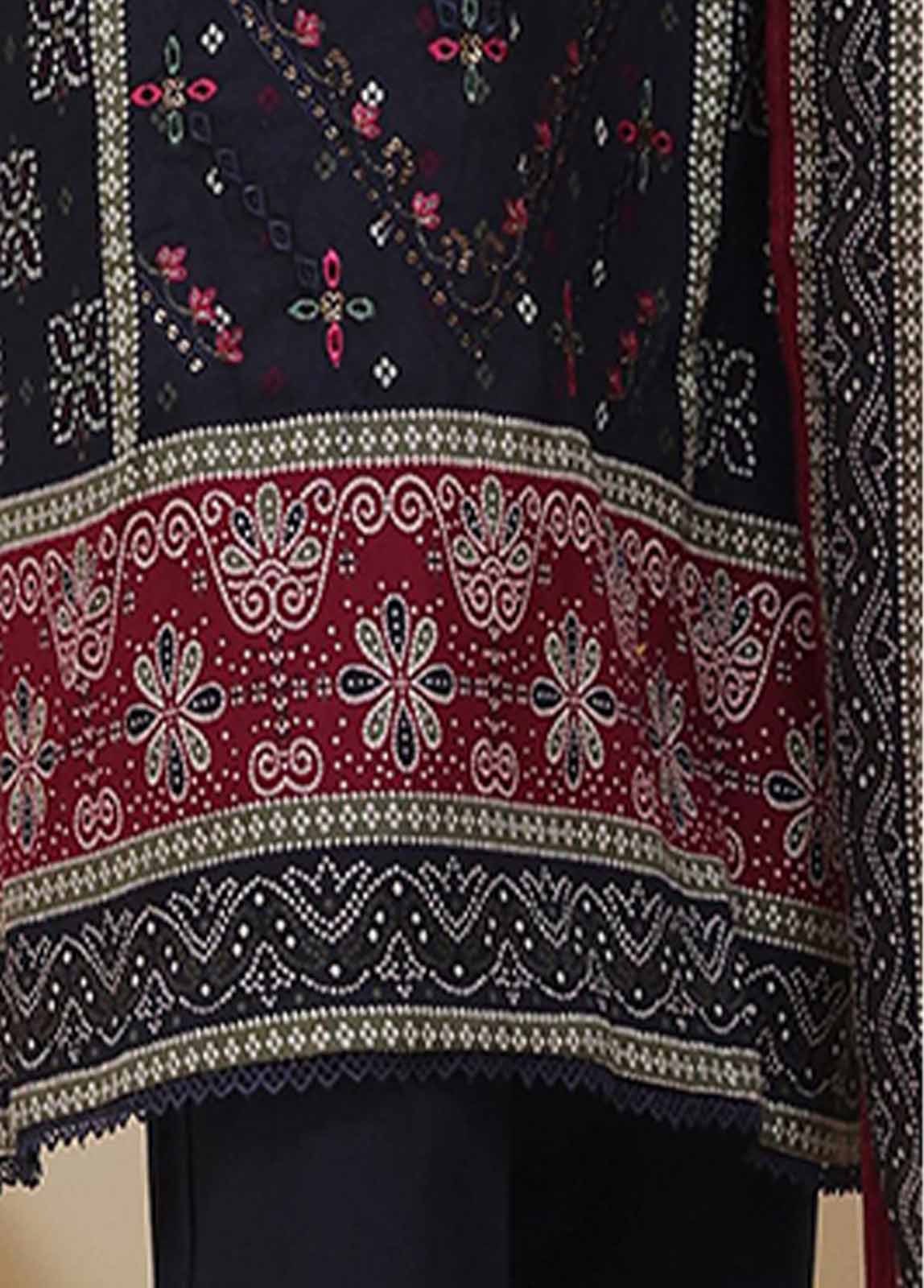 Bin Saeed Fabric - SME-763- 3 Piece Embroidered Stitched Suit