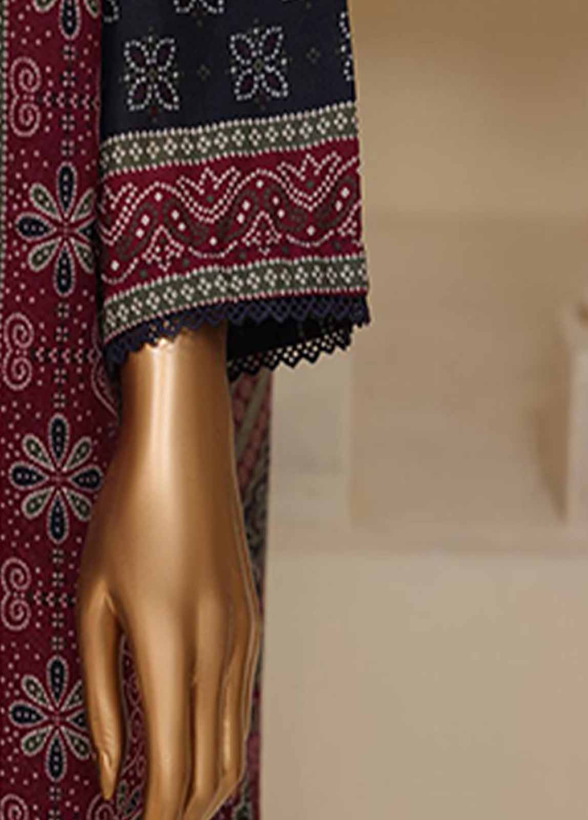 Bin Saeed Fabric - SME-763- 3 Piece Embroidered Stitched Suit