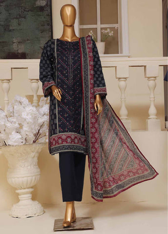 Bin Saeed Fabric - SME-763- 3 Piece Embroidered Stitched Suit