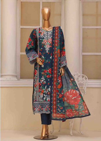 Bin Saeed Fabric - SME-766 -3 Piece Chikankari Stitched Suit