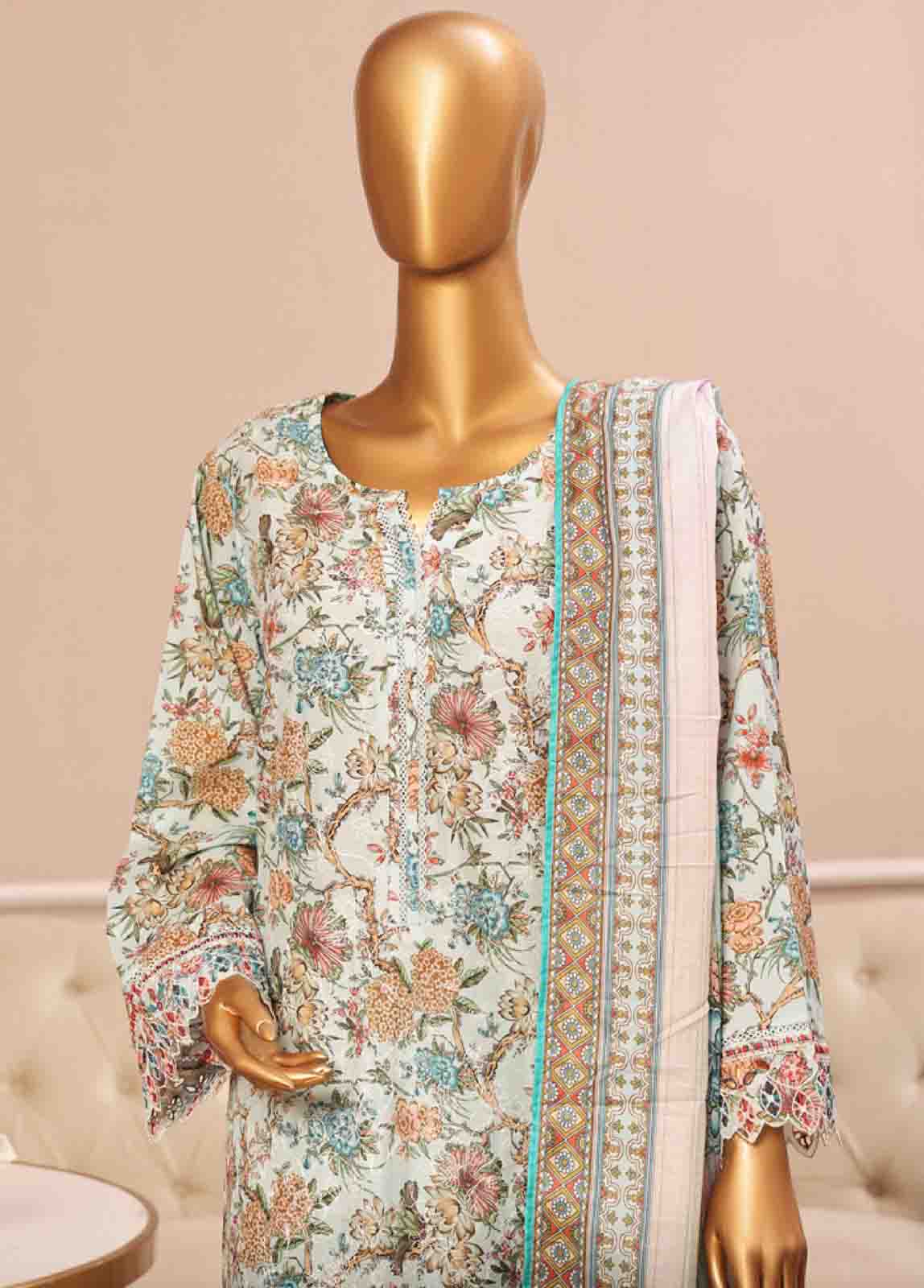 Bin Saeed Fabric - SME-767 -3 Piece Embroidered Stitched Suit