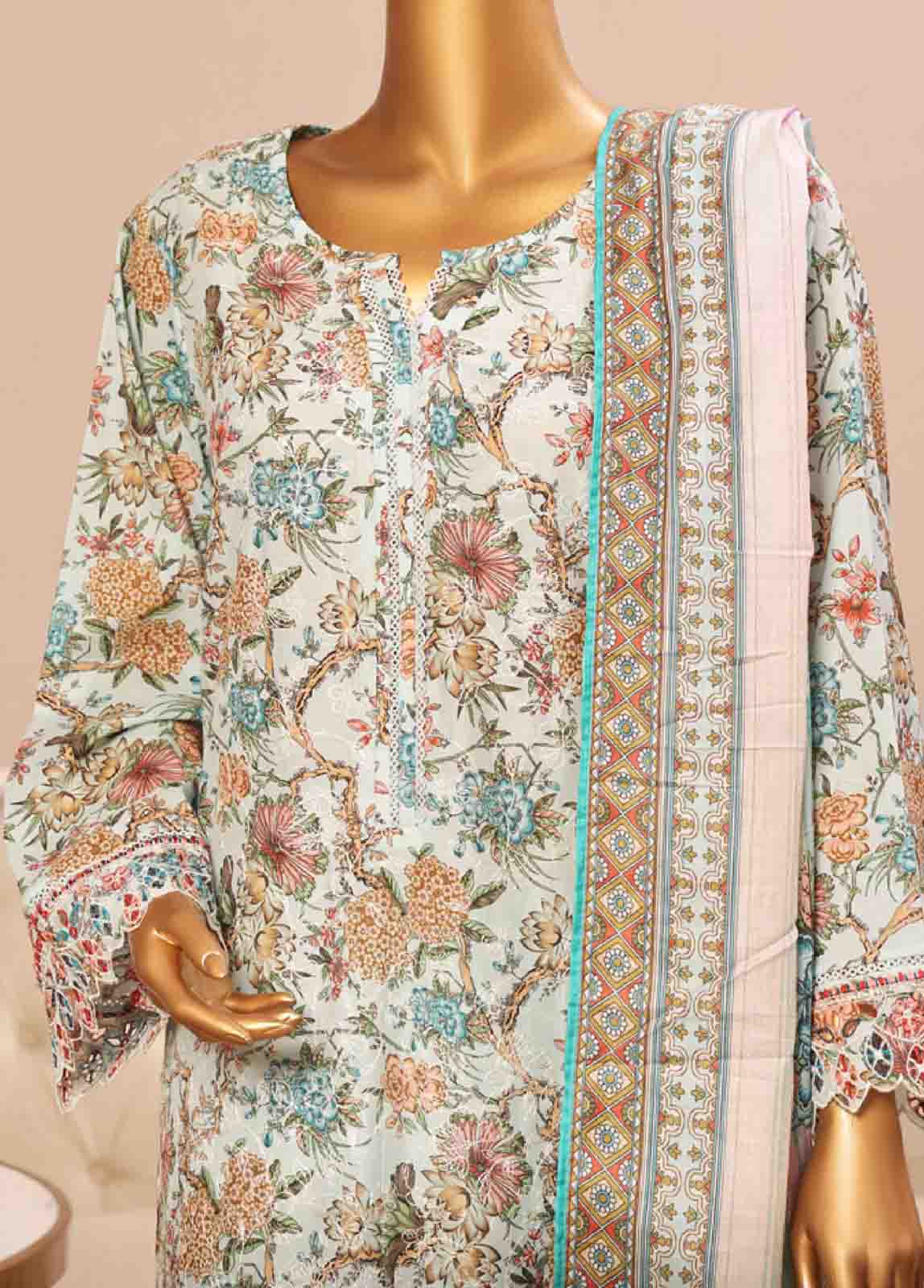 Bin Saeed Fabric - SME-767 -3 Piece Embroidered Stitched Suit