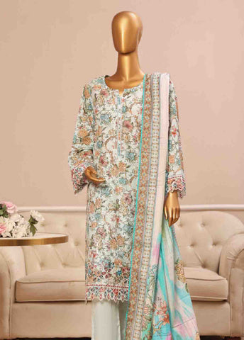 SME-767 -3 Piece Embroidered Stitched Suit