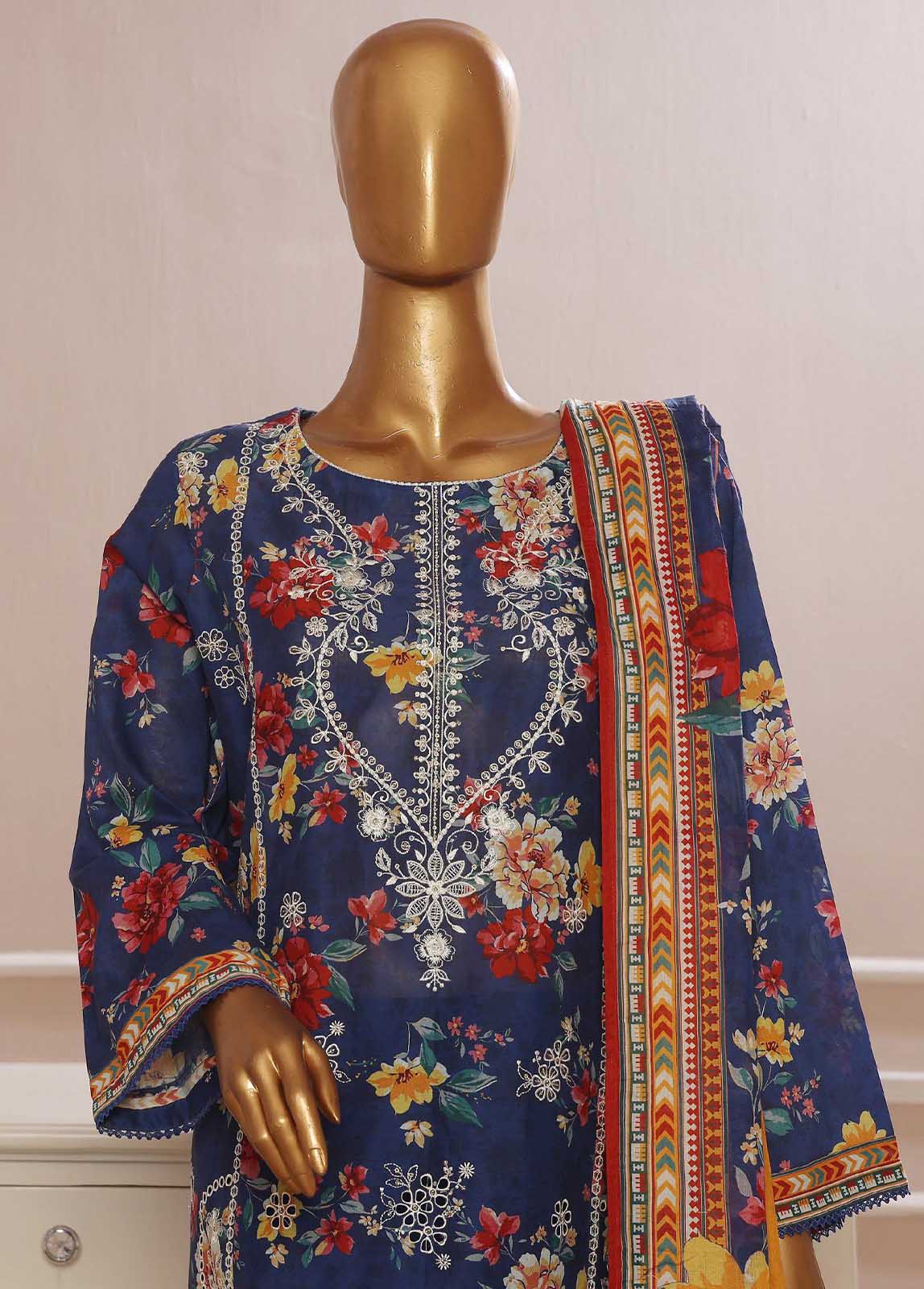 Bin Saeed Fabric - SME-768 -3 Piece Embroidered Stitched Suit