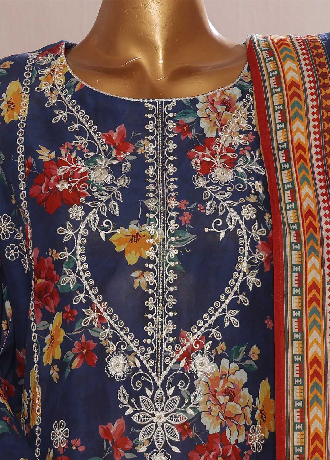 Bin Saeed Fabric - SME-768 -3 Piece Embroidered Stitched Suit