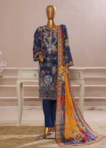 SME-768 -3 Piece Embroidered Stitched Suit