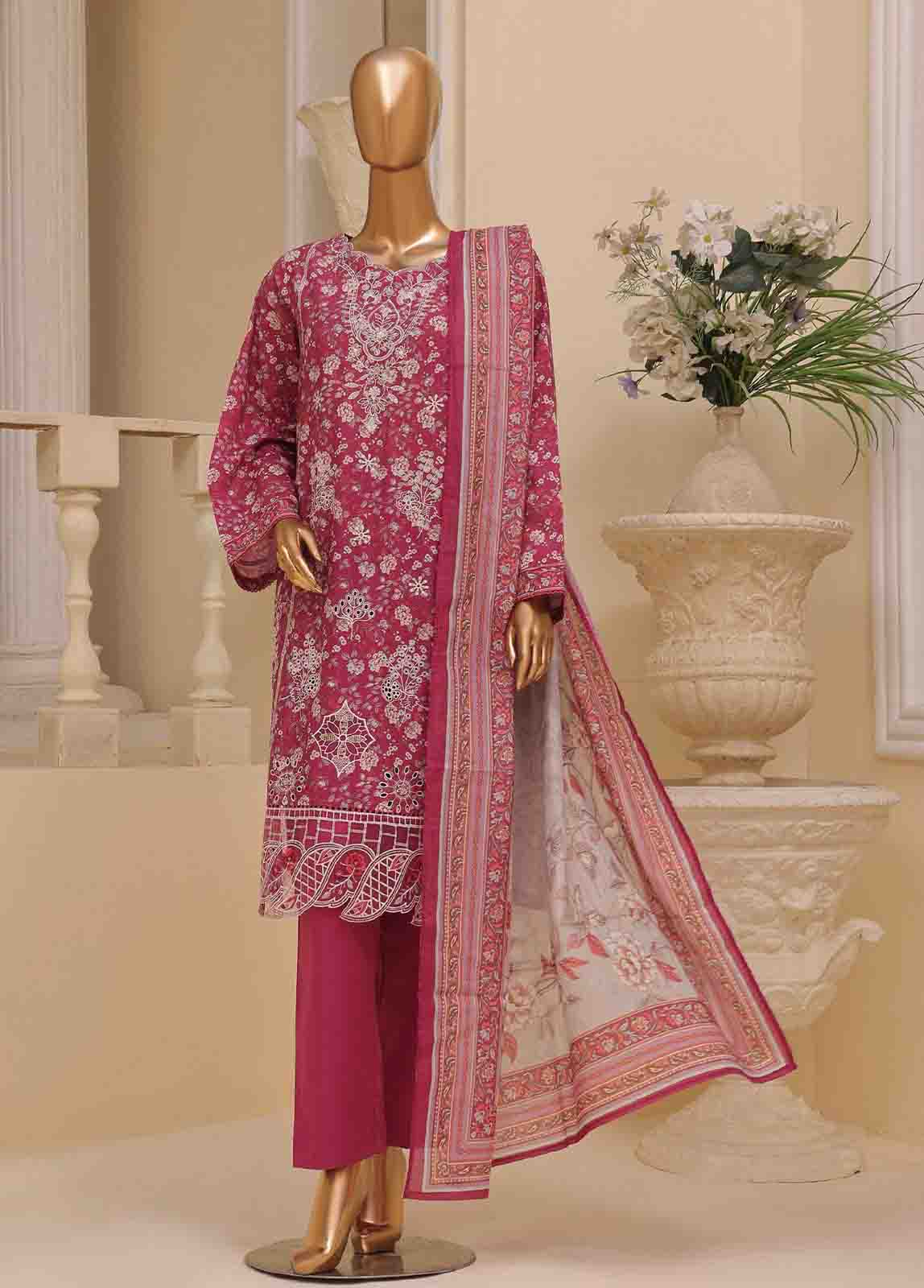 Bin Saeed Fabric - SME-769 -3 Piece Chikankari Stitched Suit