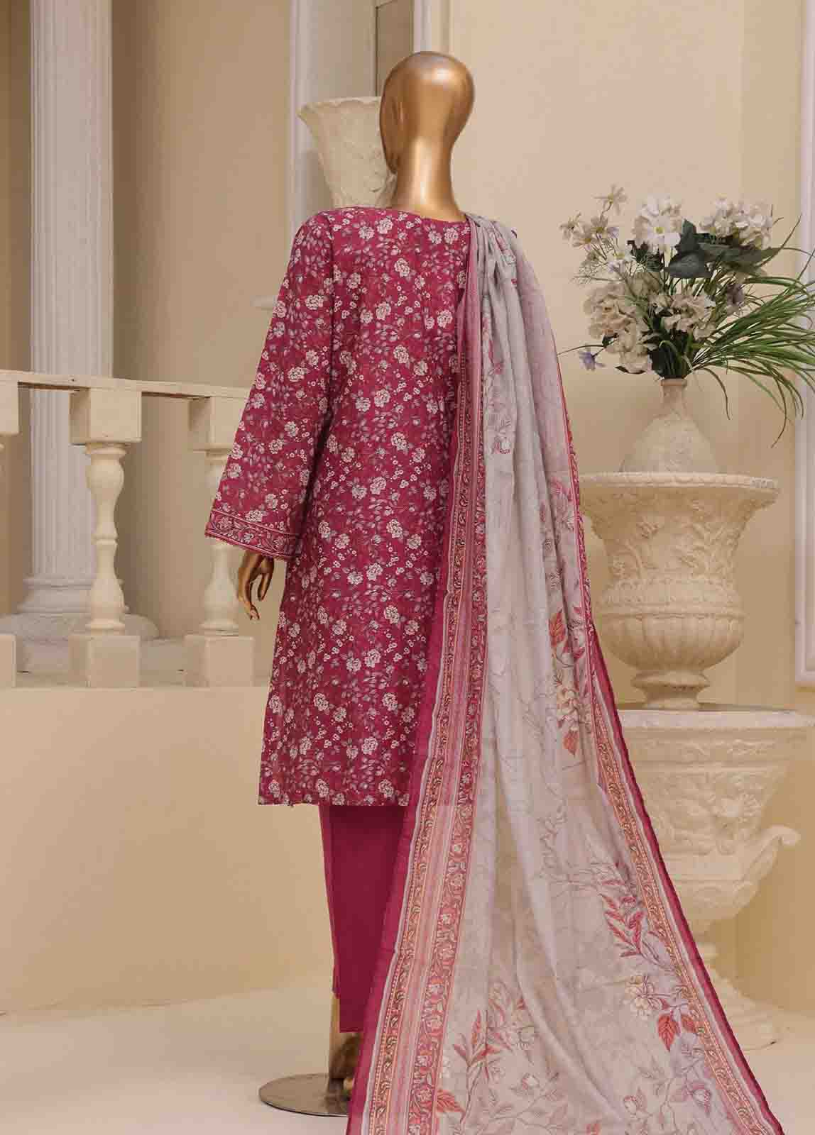 Bin Saeed Fabric - SME-769 -3 Piece Chikankari Stitched Suit