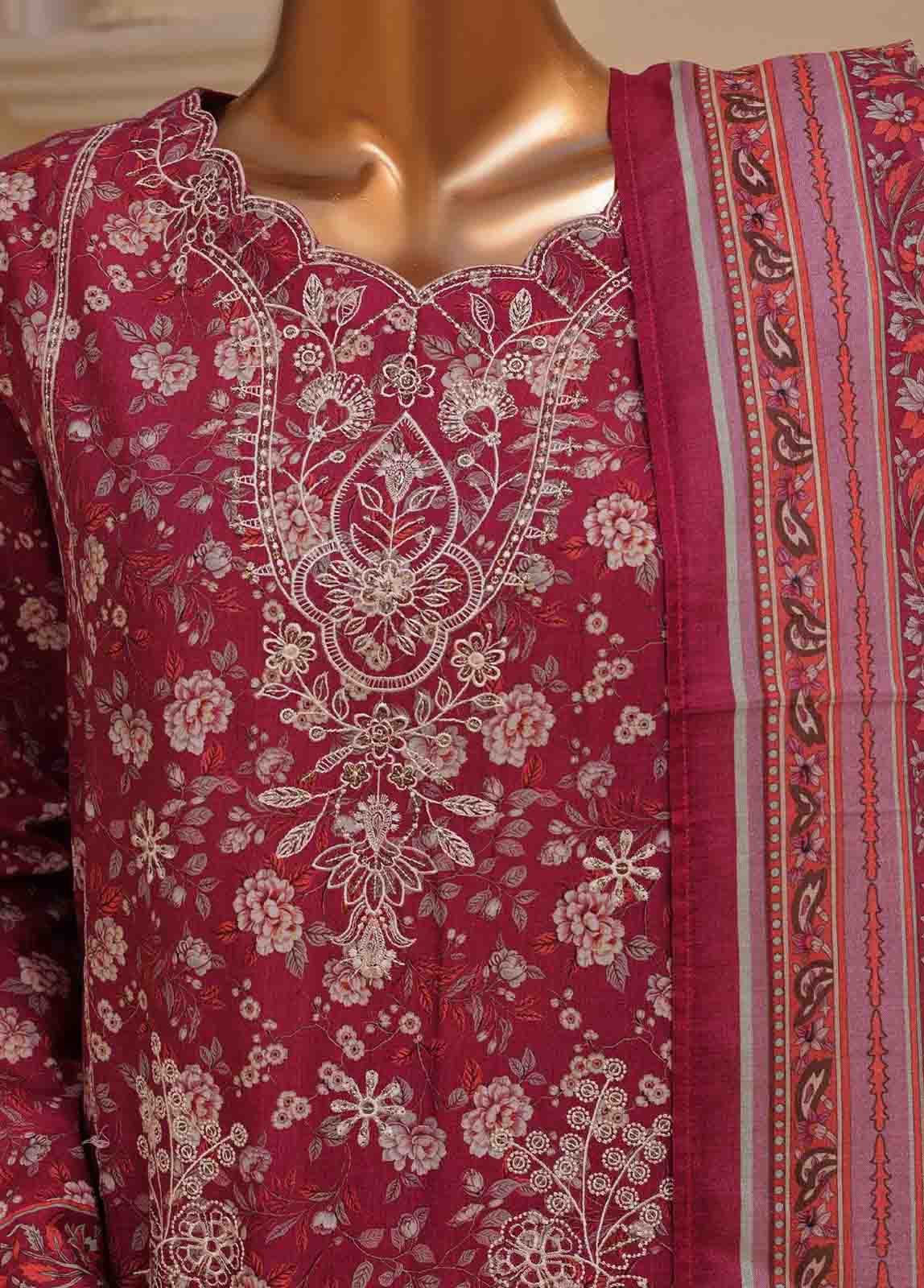 Bin Saeed Fabric - SME-769 -3 Piece Chikankari Stitched Suit
