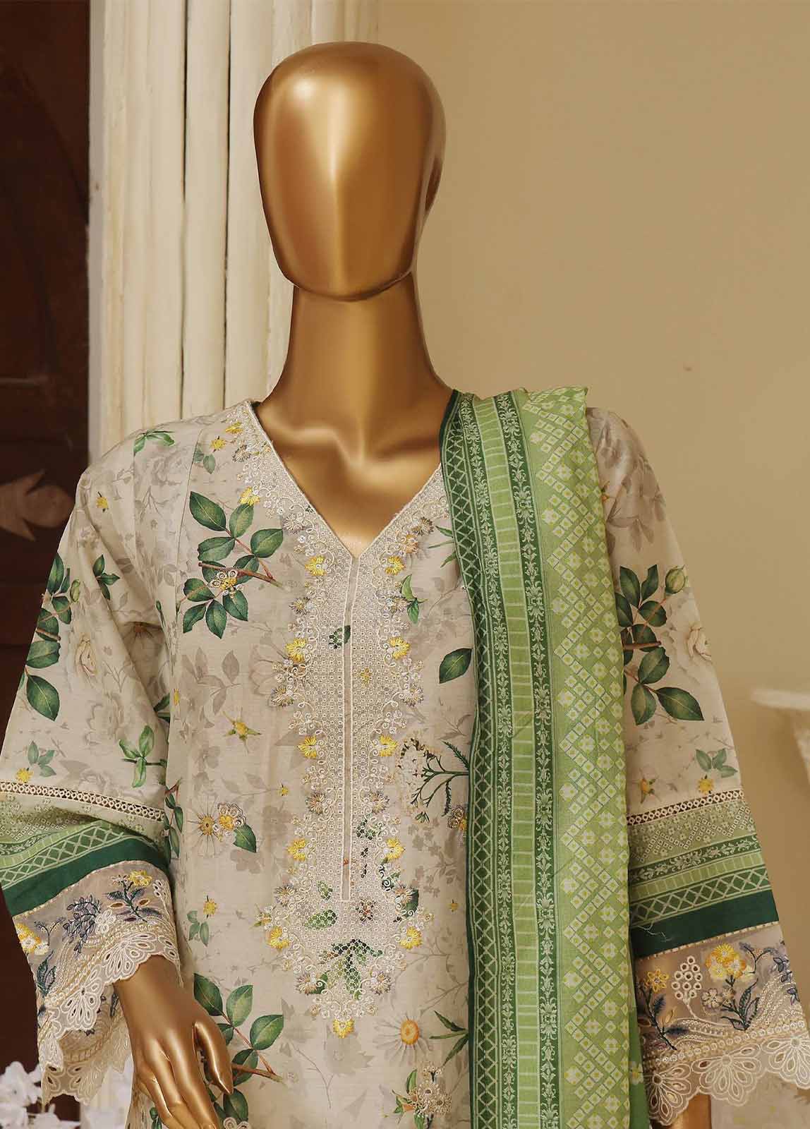 Bin Saeed Fabric - SME-770 -3 Piece Embroidered Stitched Suit