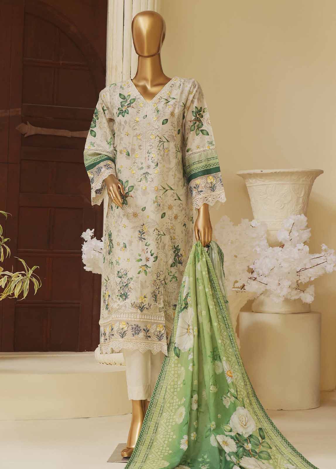 Bin Saeed Fabric - SME-770 -3 Piece Embroidered Stitched Suit