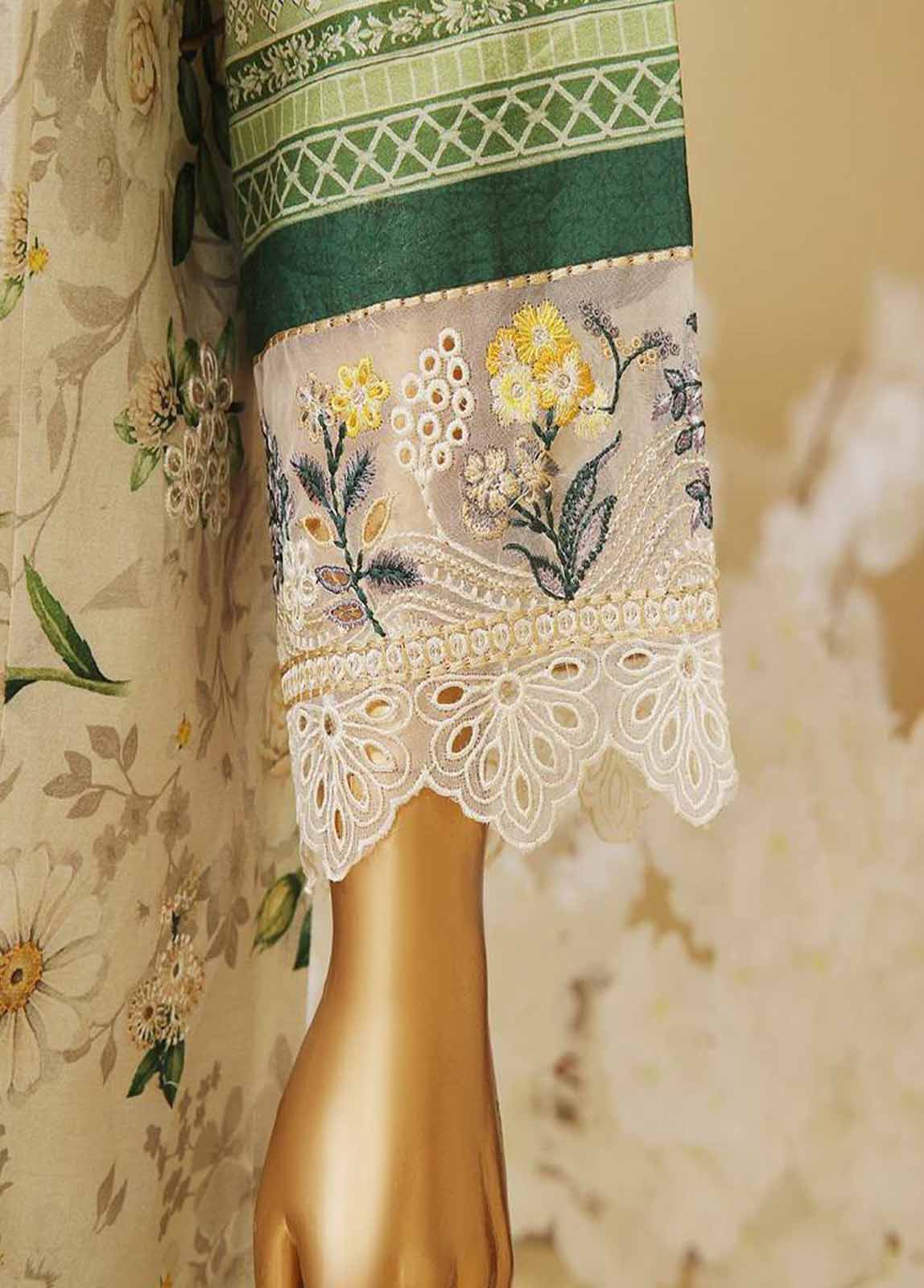 Bin Saeed Fabric - SME-770 -3 Piece Embroidered Stitched Suit