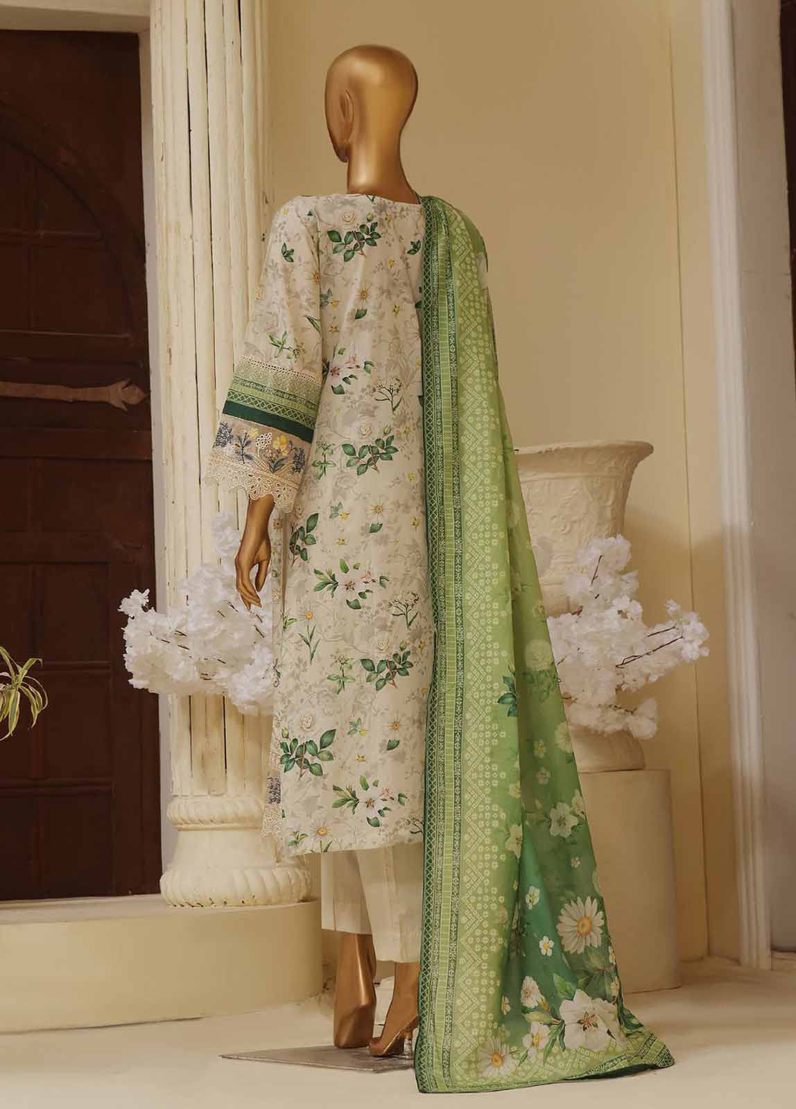 Bin Saeed Fabric - SME-770 -3 Piece Embroidered Stitched Suit